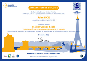 Diplome blockchain Excelia 